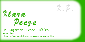 klara pecze business card